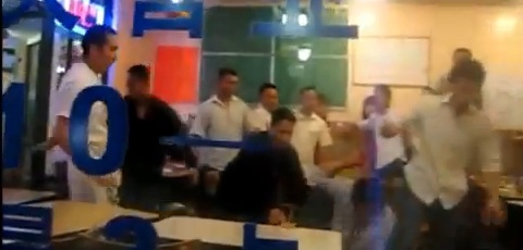 Asian Brawl In A Chinese Restaurant
